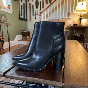 Aldo black leather ankle boots